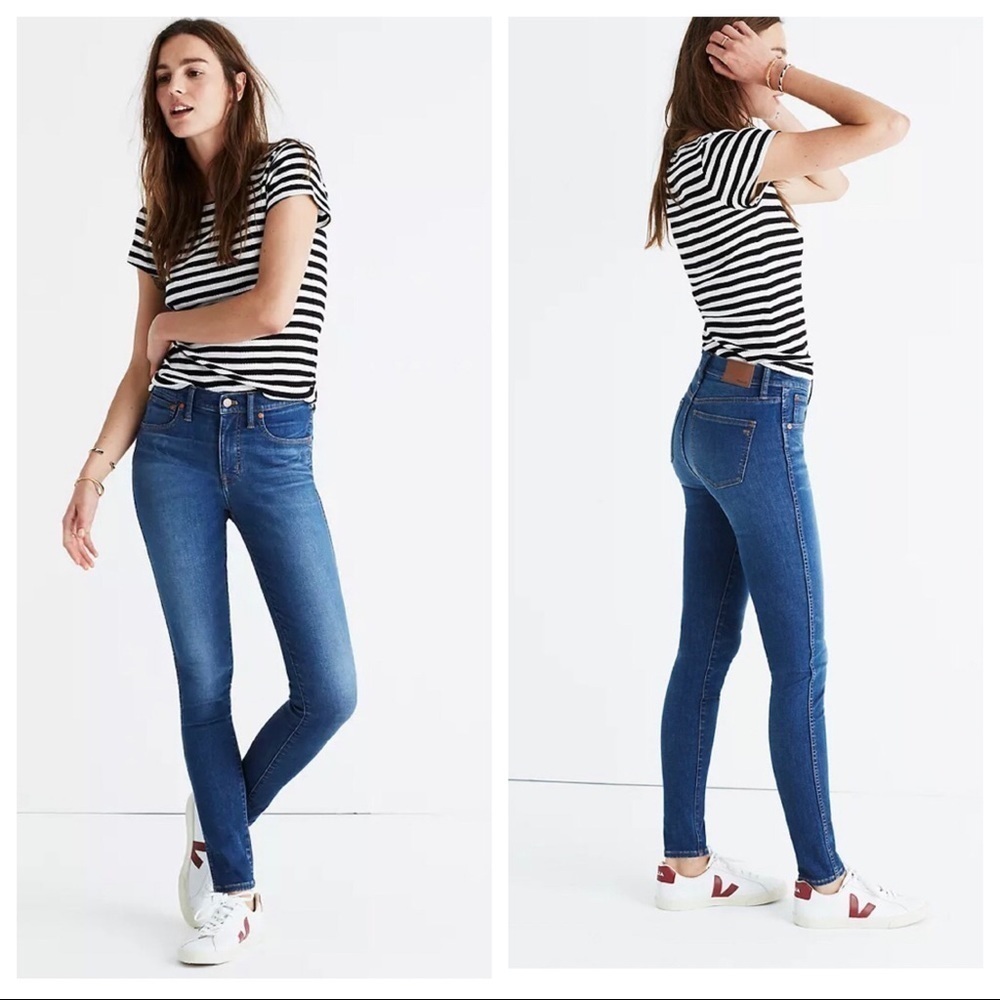 Madewell 9” Midrise Skinny Stretch Blue Jeans 24 NEW